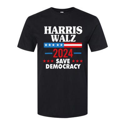 Harris Walz Save Democracy Softstyle CVC T-Shirt