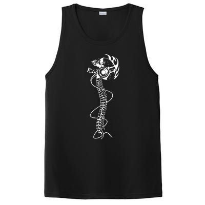 Headphone Wearing Skull Spine PosiCharge Competitor Tank