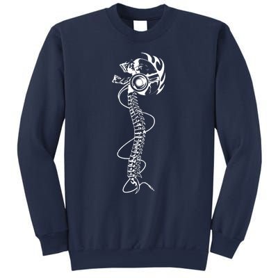 Headphone Wearing Skull Spine Sweatshirt