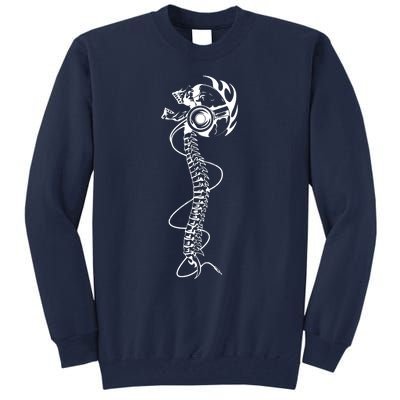 Headphone Wearing Skull Spine Tall Sweatshirt