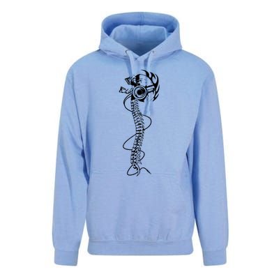 Headphone Wearing Skull Spine Unisex Surf Hoodie