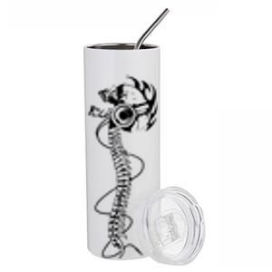 Headphone Wearing Skull Spine Stainless Steel Tumbler