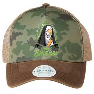 Holy Weed Smokes Funny Nun Legacy Tie Dye Trucker Hat