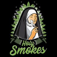 Holy Weed Smokes Funny Nun Flexfit Unipanel Trucker Cap
