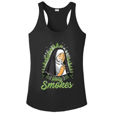 Holy Weed Smokes Funny Nun Ladies PosiCharge Competitor Racerback Tank