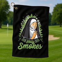 Holy Weed Smokes Funny Nun Golf Towel