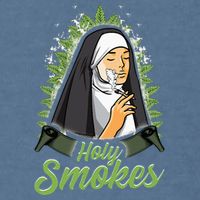 Holy Weed Smokes Funny Nun Garment-Dyed Sweatshirt