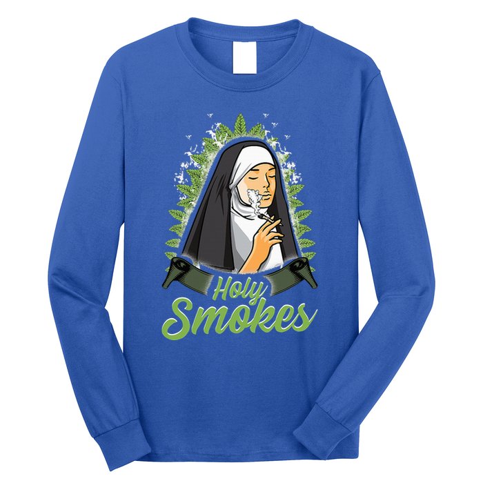 Holy Weed Smokes Funny Nun Long Sleeve Shirt