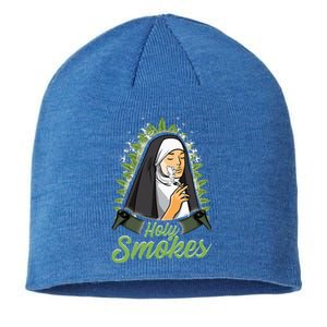 Holy Weed Smokes Funny Nun Sustainable Beanie