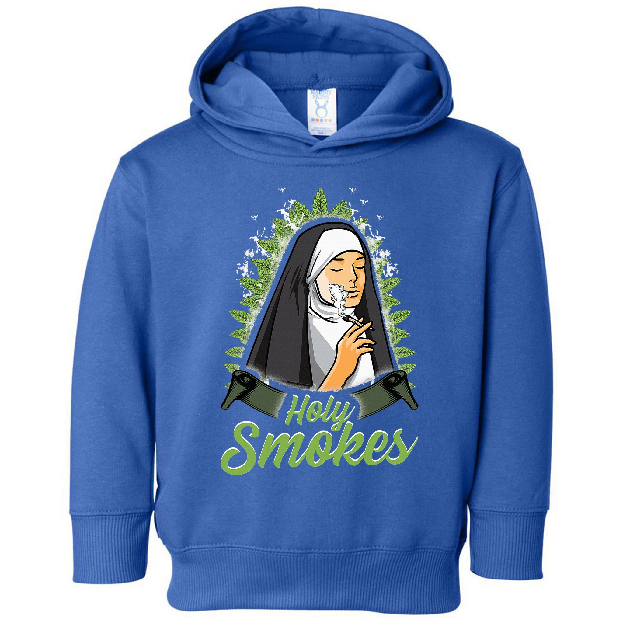 Holy Weed Smokes Funny Nun Toddler Hoodie