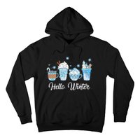 Hello Winter Sweet Cozy Coffee Lovers Snowman Christmas Hoodie