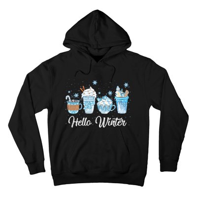 Hello Winter Sweet Cozy Coffee Lovers Snowman Christmas Hoodie