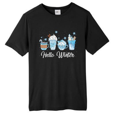 Hello Winter Sweet Cozy Coffee Lovers Snowman Christmas Tall Fusion ChromaSoft Performance T-Shirt