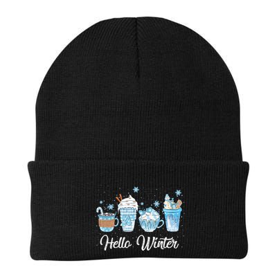 Hello Winter Sweet Cozy Coffee Lovers Snowman Christmas Beanie