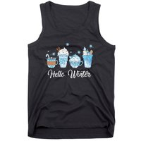 Hello Winter Sweet Cozy Coffee Lovers Snowman Christmas Tank Top