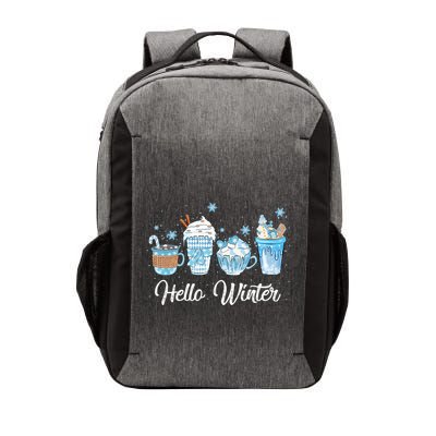 Hello Winter Sweet Cozy Coffee Lovers Snowman Christmas Vector Backpack