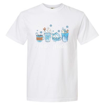 Hello Winter Sweet Cozy Coffee Lovers Snowman Christmas Garment-Dyed Heavyweight T-Shirt