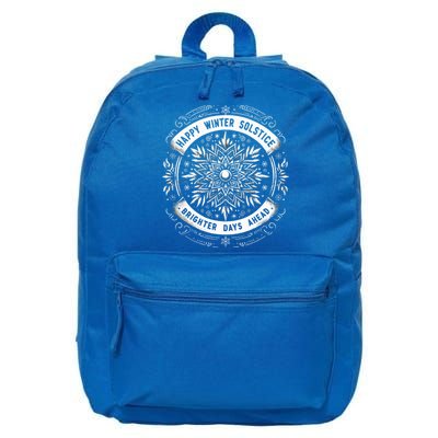 Happy Winter Solstice Brighter Snowflake Days Ahead 16 in Basic Backpack