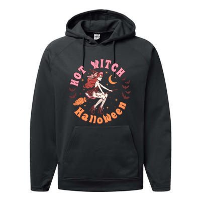 Hot Witch Spooky Halloween Gift Performance Fleece Hoodie