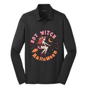 Hot Witch Spooky Halloween Gift Silk Touch Performance Long Sleeve Polo