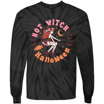 Hot Witch Spooky Halloween Gift Tie-Dye Long Sleeve Shirt