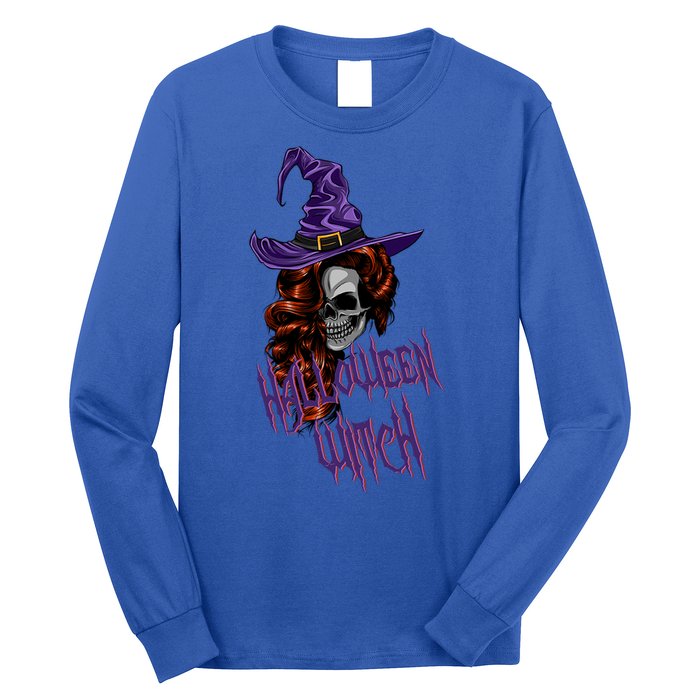 Halloween Witch Scary Halloween Skull Witch Skeleton Gift Long Sleeve Shirt