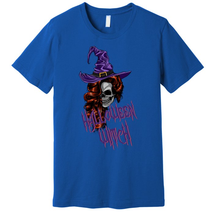 Halloween Witch Scary Halloween Skull Witch Skeleton Gift Premium T-Shirt