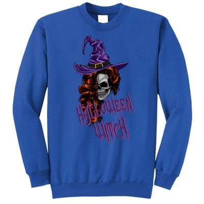 Halloween Witch Scary Halloween Skull Witch Skeleton Gift Tall Sweatshirt