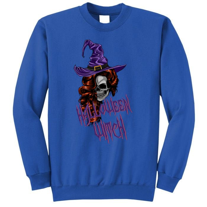 Halloween Witch Scary Halloween Skull Witch Skeleton Gift Tall Sweatshirt