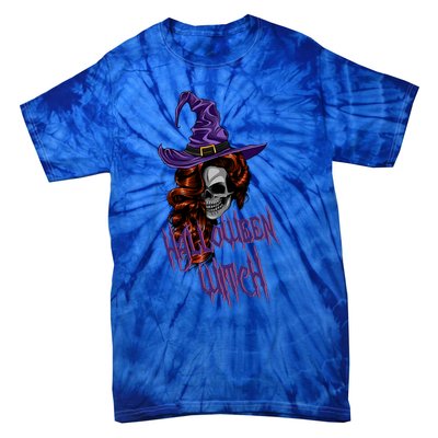 Halloween Witch Scary Halloween Skull Witch Skeleton Gift Tie-Dye T-Shirt