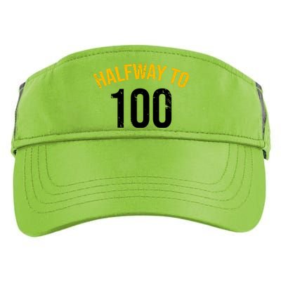 Half Way To 100, Funny 50th Birthday Joke Adult Drive Performance Visor