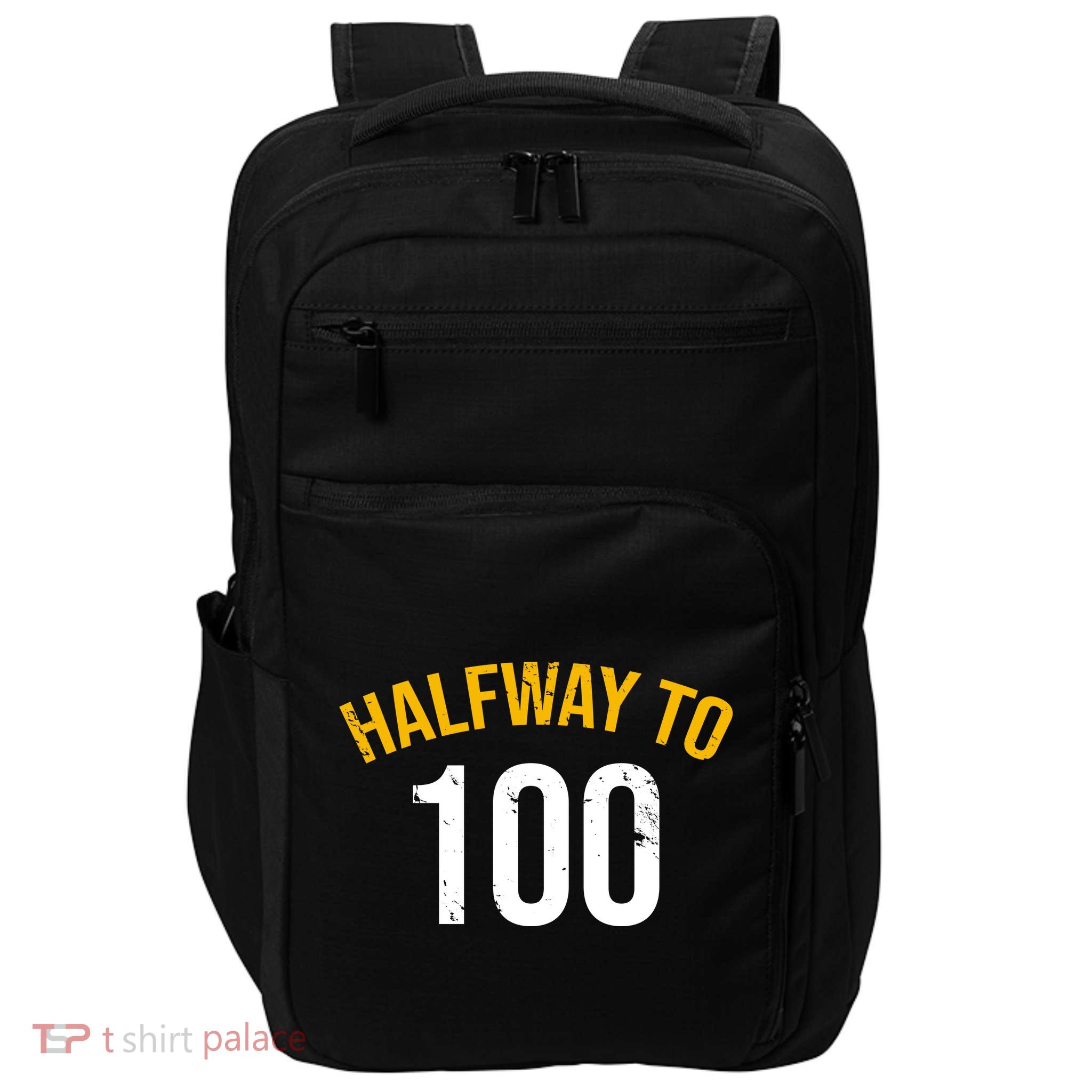 Half Way To 100, Funny 50th Birthday Joke Impact Tech Backpack
