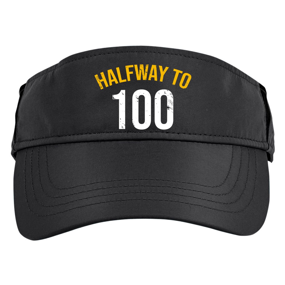Half Way To 100, Funny 50th Birthday Joke Adult Drive Performance Visor
