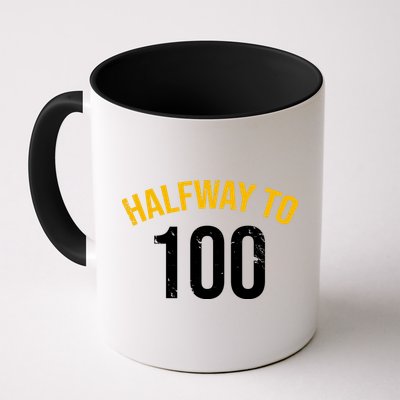 Half Way To 100, Funny 50th Birthday Joke Mug
