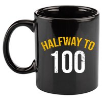 Half Way To 100, Funny 50th Birthday Joke 11oz C Handle Ceramic Mug