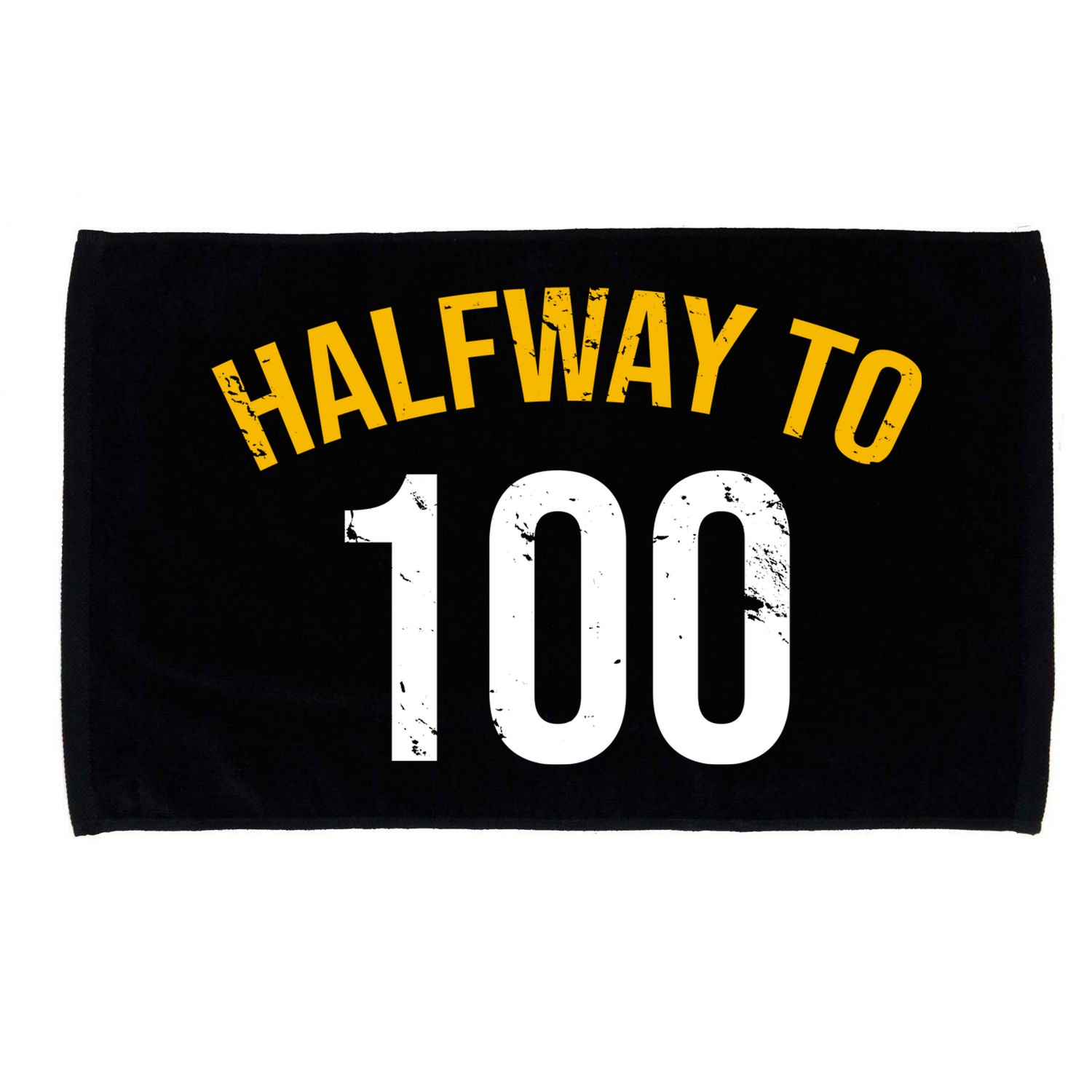 Half Way To 100, Funny 50th Birthday Joke Microfiber Hand Towel