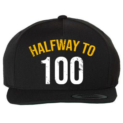 Half Way To 100, Funny 50th Birthday Joke Wool Snapback Cap