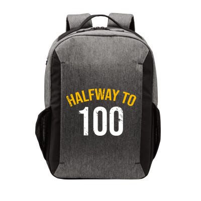 Half Way To 100, Funny 50th Birthday Joke Vector Backpack