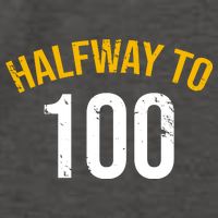 Half Way To 100, Funny 50th Birthday Joke Vector Backpack