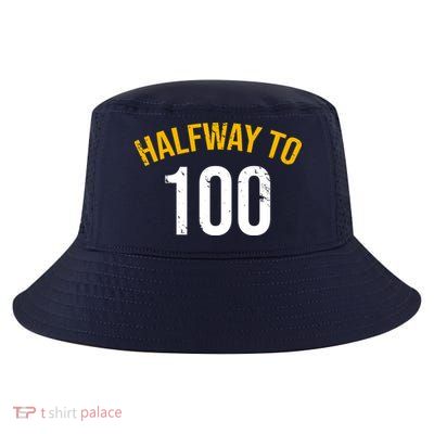Half Way To 100, Funny 50th Birthday Joke Cool Comfort Performance Bucket Hat