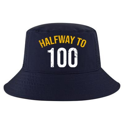 Half Way To 100, Funny 50th Birthday Joke Cool Comfort Performance Bucket Hat