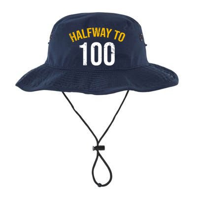 Half Way To 100, Funny 50th Birthday Joke Bucket Hat