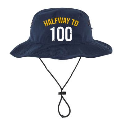 Half Way To 100, Funny 50th Birthday Joke Legacy Cool Fit Booney Bucket Hat