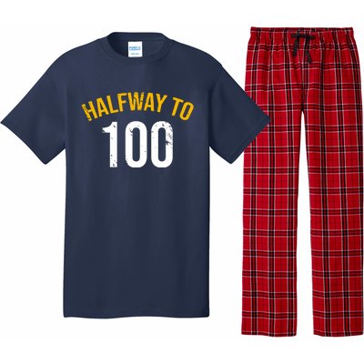 Half Way To 100, Funny 50th Birthday Joke Pajama Set