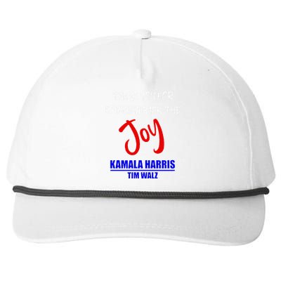 Harris Walz Thank You For Bringing Back The Joy Political Snapback Five-Panel Rope Hat