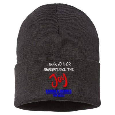 Harris Walz Thank You For Bringing Back The Joy Political Sustainable Knit Beanie