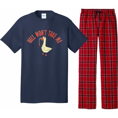 Hell Wont Take Me Funny Duck Pajama Set