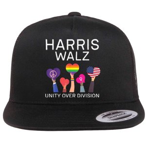 Harris Waltz Tim Walz Unity Over Division Flat Bill Trucker Hat