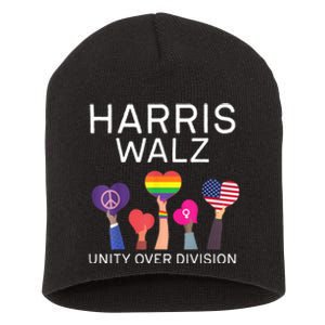 Harris Waltz Tim Walz Unity Over Division Short Acrylic Beanie