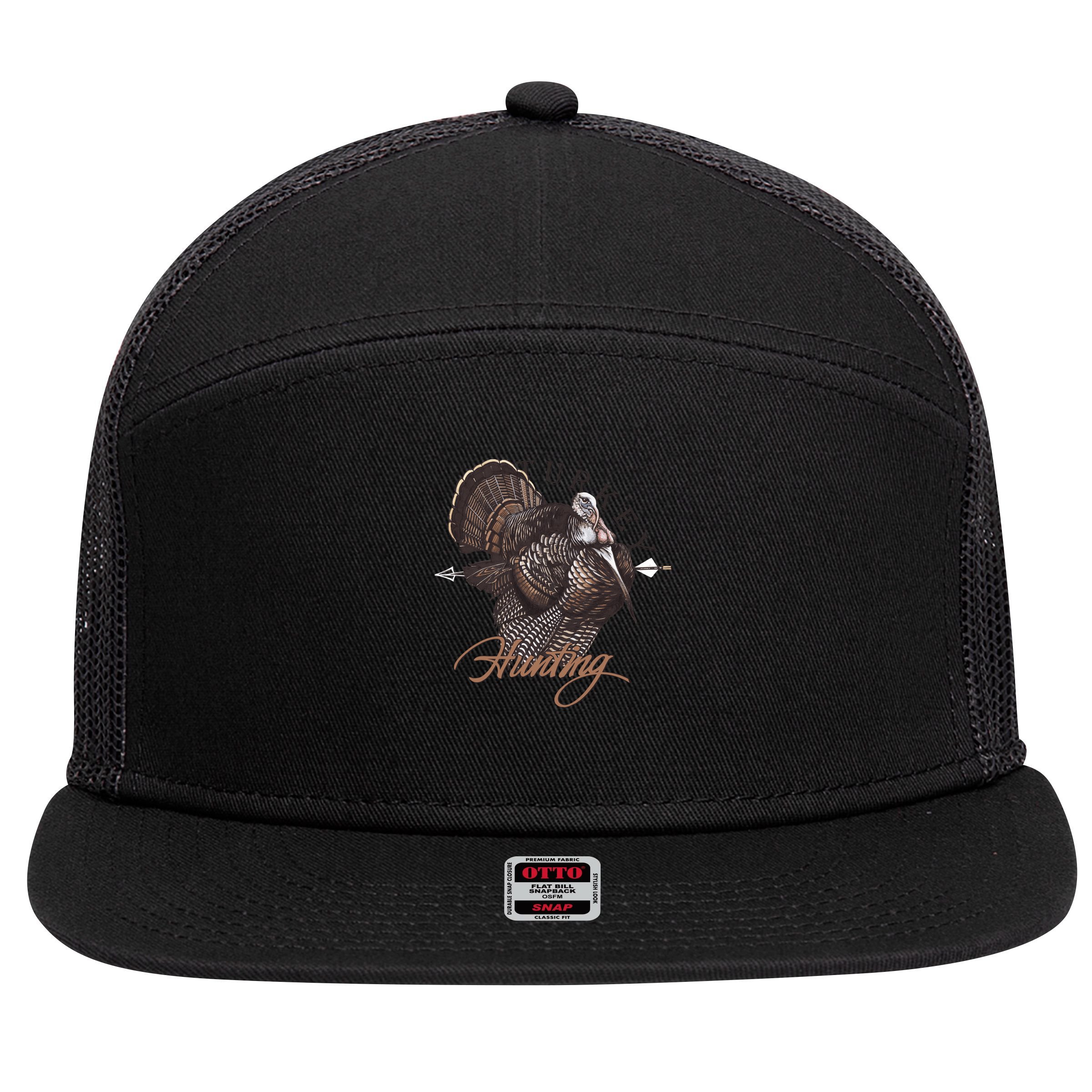 Hunting Wild Turkey 7 Panel Mesh Trucker Snapback Hat
